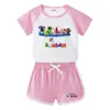 2023 crianças verão novo terno meninos e meninas bebê calças quentes manga curta camiseta shorts casual esportes crianças terno de duas peças
