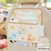 Bolsa de Almacenamiento para Respaldo de Asiento de Coche de Dibujos Animados, Bolsa de Almacenamiento Creativa para Caja de Pañuelos de Coche, Cubo de Basura Multifuncional de Cuero para Coche