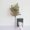 Amazon Plantas Artificiales Accesorios de Navidad Frutas Rojas Ramas de Pino Agujas Pe Artificial Atmósfera Decoraciones Artesanales