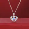 Colar Anjo Amor em Prata de Lei S925 Feminino Luxo Acessível Nicho Asas de Anjo Coração Batendo Inteligente Pingente Versátil de Coração