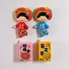 Imanes de Nevera de Muñeca con Pasador de Flores de Quanzhou, Pegatinas Magnéticas de Resina con Forma de Bebidas y Snacks, Pegatinas Creativas de Decoración de Nevera Estilo Comida y Juego