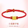 Pulseira de Gato em Ouro Puro 999 com Contas da Sorte, Presente de Dia dos Namorados para Namorada, Vendas em Live Streaming
