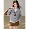Suéter Pulôver Listrado Color Block Estilo Coreano para Mulheres, Roupa de Outono/Inverno, Estilo Preguiçoso Solto, Top de Tricô Macio e Aconchegante