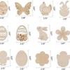Manualidades de decoración de fiesta de Pascua transfronteriza, procesamiento de colgantes pequeños, graffiti DIY pintado a mano, pequeñas virutas de madera en blanco