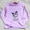 Ropa de Otoño e Invierno para Niñas, Camiseta Térmica de Terciopelo Alemán Cálida, Camiseta de Manga Larga con Estampado de Dibujos Animados para Niños, Cuello Medio Alto, Top Espesado