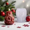 Molde para Hornear Pasteles Serie Navideña Papá Noel Estéreo Manzana Alce Vela de Aromaterapia Decoración de Ambiente Molde de Silicona