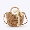 Dropshipping Estilo Simples Ins Popular Bolsa Tecida Semicírculo Bolsa de Mão Praia Beira-Mar Férias Bolsa Transversal Feminina