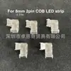 Hebilla sin soldadura 8/10 mm 2 pines tipo L 90 grados luz LED COB con conector de plástico transparente reutilizable