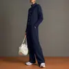 Moda Femenina 2026 Europea y Americana Transfronteriza Casual Color Sólido Cuello Alto Chaqueta Cardigan y Pantalones Rectos Conjunto de Dos Piezas