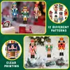 12 Enfeites de Quebra-Nozes de Natal com 12 Designs Únicos e Coesos, Cores Vibrantes e Padrões Delicados