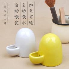 Alimentador de cerâmica para hamster, bebedouro para ouriço, pequeno animal de estimação, alimentador automático de cerâmica, bebedouro anti-turnover
