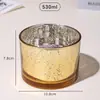 Copo de Vela Perfumada Galvanizado em Estoque, Suporte de Vela Estrelado de Vidro Dourado, Presente de Aniversário, Ornamento de Fragrância para Decoração de Casa