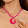 Collar Colgante de Metal Estrella de Mar de Cristal Oceánico Europeo y Americano Transfronterizo, Collar Exagerado Personalizado para Vacaciones en la Playa