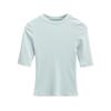 Camiseta Básica Simple de Moda de Cuello Redondo y Manga Media Verano Nueva Deseo Puro Stretch Ajuste Ceñido Top Base para Mujer