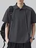 Ropa de Hombre Fengshe / 2026 Verano Nueva Camisa Polo de Hombre con Cuello Campana Manga Corta Delgada Marca de Moda Polo de Cinco Mangas