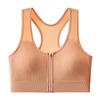 Cross-border novo zíper frontal roupas íntimas esportivas femininas à prova de choque corrida ioga fitness I-palavra lindo colete traseiro fábrica de saída