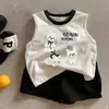 Conjunto de Dos Piezas de Chaleco y Shorts de Algodón Puro, Delgado, Lindo y Elegante sin Mangas para Niños y Niñas, Verano 2026