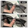 Gafas de Sol Populares Estilo Cool Retro con Montura de Ceja, Monturas de Metal para Gafas, Gafas de Sol de Alta Definición para Hombres, Gafas de Sol Especiales para Conducir