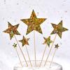 Toppers de Estrella de Cinco Puntas de Papel Brillante Set de 7 Piezas Hermosa Decoración para Pastel Papel Insertos para Pastel de Cumpleaños