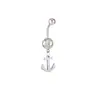 Anillo de Acero Inoxidable con Forma de Cruz para Ombligo, Transfronterizo Europeo y Americano para Mujeres, Estilo Vacacional Elegante y de Moda, Anillo Sexy para Ombligo de Playa de Verano