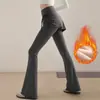 Nuevos Pantalones Acampanados Falsos de Dos Piezas 2026 para Mujer Primavera Otoño Delgados Fitness Deportes Yoga Pantalones de Falda de Herradura Micro-Campana Tiburón