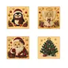 Set de Arte Decorativo Navideño: Decoraciones de Brillo Texturizado Tridimensionales para el Hogar, Colgantes de Pared Artísticos Temáticos de Navidad y Manualidades