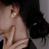 Mermaid Ji Aretes de gancho de ágata perla para mujer, temperamento suave, mismo estilo que Little Red Book y TikTok, moda nacional, aretes de cuentas redondas de jade Hetian