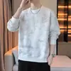 Stock de fábrica nuevo sudadera para hombre cuello redondo sin capucha holgada moderna estilo Hong Kong estampado integral transpirable casual camiseta de manga larga