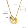 Joyería Popular Transfronteriza, Cadena para Clavícula con Colgante Redondo de Acero Inoxidable de Nicho de Lujo Ligero, Accesorios de Collar de Moda de Gama Alta para Mujeres