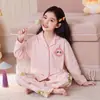 Pijama para Niña Cardigan de Algodón Peinado 2026 para Primavera y Otoño, Manga Larga y Pantalón, Dibujo Animado Lindo, para Niños Pequeños, Medianos y Grandes, Ropa de Casa de Primavera