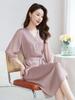 Beleza em Pintura a TintaDesign Original de HangzhouVestido Longo de Seda Pesada com Retalhos de Cor Sólida e Cintura Marcada 82497336