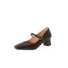 ¡Dos Estilos de Tacones! 2026 Nuevos Zapatos de Trabajo para Mujer con Tacón Grueso y Punta Cuadrada, Elegantes y Cómodos, Tallas Grandes de Moda, Transfronterizo 33