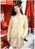 Novo suéter de mistura de caxemira e lã estilo coreano, gola alta parcial, cardigã versátil, tricô casual feminino