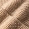 Gorro de Lana 90% y Cachemir 10% Seleccionado Cuidadosamente para Mujer, Estilo Coreano Otoño e Invierno, Doble Capa Mezclada, Tacto de Alta Gama, Gorro para Adultos
