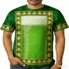 Amazon Transfronterizo Nuevo Producto St. Camiseta de Manga Corta para el Día de San Patricio Impresión Digital 3D Verano Corte Holgado Dropshipping