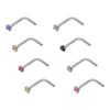 Nuevo Producto de Comercio Electrónico Transfronterizo Stud para Nariz en Forma de L con Cuatro Garras de 2.0 mm Incrustado de Diamantes Acero de Titanio Anillo Falso para Nariz Joyería Accesorio con un Toque de Alta Gama