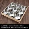 Jiugongge Creativo vajilla comercial restaurante de hot pot tienda de barbacoa plato de carne y verduras caja de bambú y madera bandeja plato con compartimentos