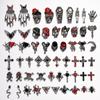 Accesorios de bricolaje para Halloween, arte de uñas, joyería de aleación, viento oscuro, araña, calavera, murciélago, cruz, arte de uñas, adornos de diamantes