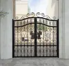 Portão de Ferro Forjado Estilo Europeu Porta de Villa de Jardim Porta de Pátio Entrada Dupla Rural Abertura Simples/Dupla Porta de Ferro para Corredor
