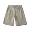 Shorts de Cinco Puntos Sueltos de Felpa de Doble Hilo y Doble Capa Pesada Casual Tendencia Versátil Color Sólido Shorts de Felpa