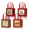 Oferta especial WFF025 comércio exterior Papai Noel rena carro xadrez listrado festa não tecido bolsa tote