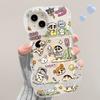 Funda para Teléfono Móvil Apple 13 Dibujo Animado Crayon Shin-Chan Transparente Cubierta Protectora para Teléfono Móvil Apple 15 Doble Capa Refrigeración de Verano y Refrigeración