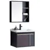 Gabinete de Baño Minimalista Moderno Aleación de Aluminio Lavabo Integrado Lavabo Cerámico Combinación Espejo Tocador de Baño Espejo Gabinete