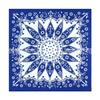 Bandanas multifuncionales hip-hop hip-hop algodón puro cuadradas algodón 55*55cm flor de anacardo turbante azul marino azul zafiro