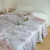 Colcha de Verano Romántica de Tencel Lenzing de 60 Count para Primavera y Verano con Estampado de Estilo Artístico Floral de Alta Gama, Colcha Fresca y Sedosa para Aire Acondicionado