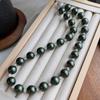 Collar de Perlas Negras Tahitianas Shijia Otoño e Invierno Nuevo Cadena para Suéter para Mujer con Pulsera de Nicho