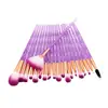 Set de 20 Pinceles para Sombras con Mango de Diamante Set de Pinceles de Maquillaje Rosa Pincel Profesional para Base Sombra de Ojos Herramientas de Belleza para Maquillaje Transfronterizo