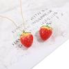 Colgante acrílico con forma de fresa y cereza de resina de fruta, hecho a mano, para hacer tú mismo, pendientes, pulseras y accesorios.