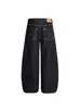 Botón Decorativo Turquesa Dc+G6803 Tachuela Jeans Scimitar de Mezclilla Pantalones Rectos Anchos Sueltos Americanos