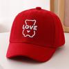 Tendencia de explosiones de primavera gorra de béisbol para niños bordado oso bebé LOVE gorra de pico de pato sombrero de sol para niños